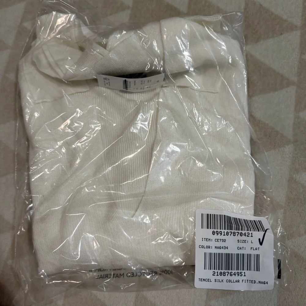 J crew ivory Fitted pullover sweater in TENCEL™ lyocell blend